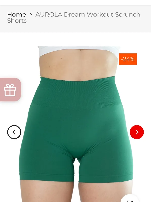 AUROLA Dream Workout Scrunch Shorts Size M Green Size M - Image 5