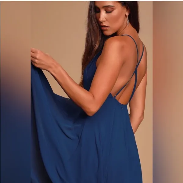 NWT Lulu’s Mythical Kind of Love Maxi Dress Navy Blue XS - Image 4