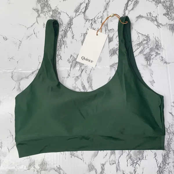 NWT Quince Palm Green Italian Tank Bikini Swim Suit Top Women's Size Small - Image 2