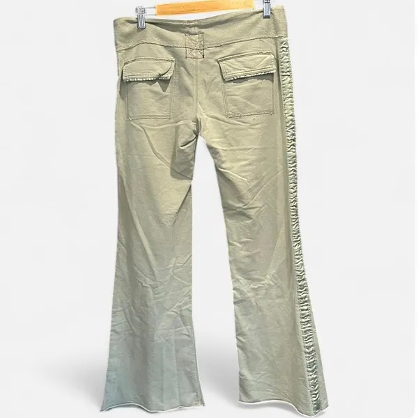 Hollister Y2K Low Rise Drawstring Flare Sweatpants Sage Green Small - Image 5