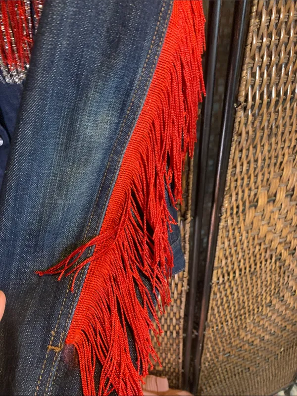 Old Navy Handmade Dolly Parton Fringe Jacket Size L - Image 7