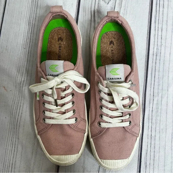 Cariuma OCA Low Rose Canvas Sneakers Shoes Unisex Sz Womens 10.5, Mens 9‎ - Image 3