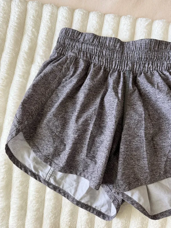 lululemon athletica Heathered Charcoal Athletic Shorts with Zipper Pocket 4” - Image 3
