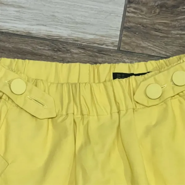 Zara Basic Women's XS Yellow Pleated Knee Length Skirt Casual - Image 2