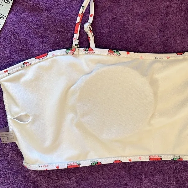 Size 4XL 3 piece strawberry print bikini top bottom coverup EUC - Image 9