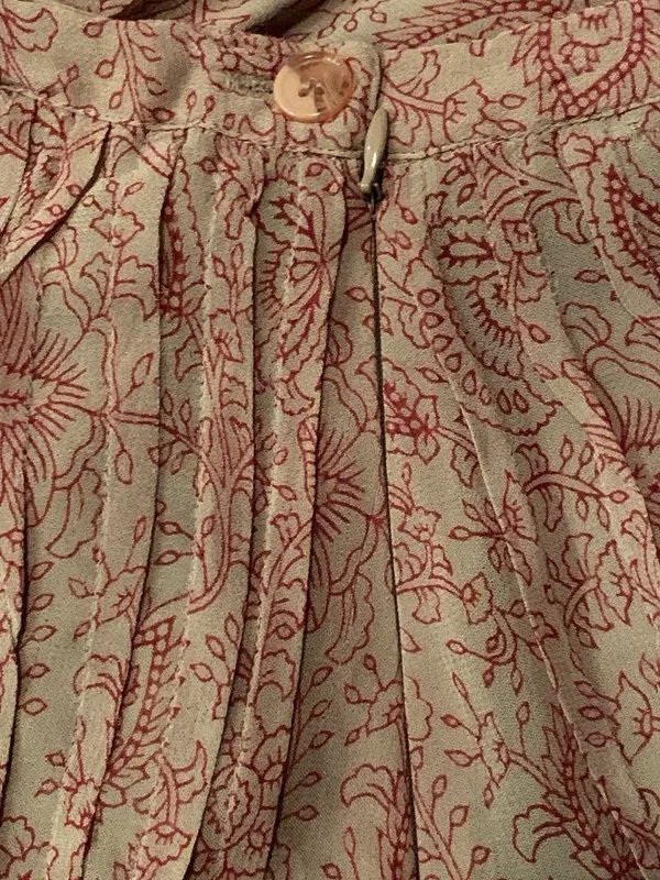 Soft Surroundings skirt Boho Tan Red Embroidered Sequins Peasant Flowy Maxi M - Image 5