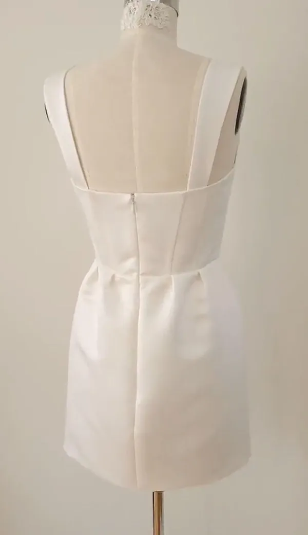 Custom Made Bridal Satin Dress With Bow - Image 7