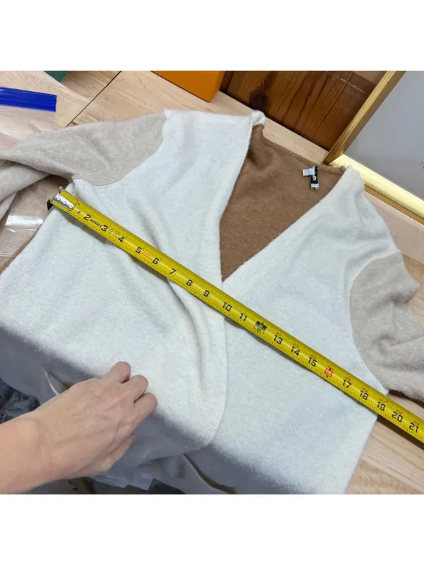 Madewell Kent Open-Front Colorblock Long Cardigan Sweater Size Medium - Image 9
