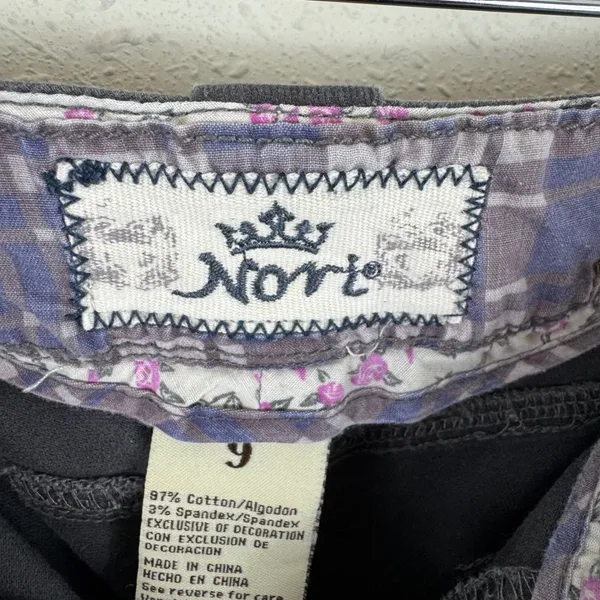 Nori Y2K Womens Brown Stretch Twill Flare Pants Double Button Pocket Size 9 - Image 5