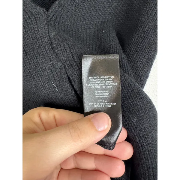 Wilfred Aritzia Black Knit V-Neck Cropped Sweater Vest Wool Cotton Blend Small - Image 5