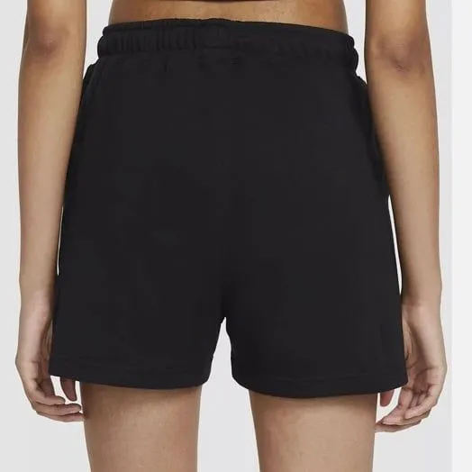 Nike Air Black High Rise Fleece Lounge Shorts Embroidered Logo Small - Image 2