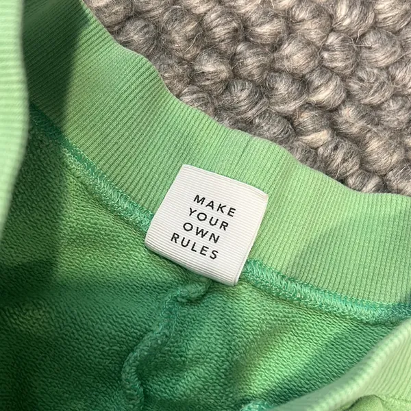 AERIE Green SweatShorts W White Trim‎ - Image 3