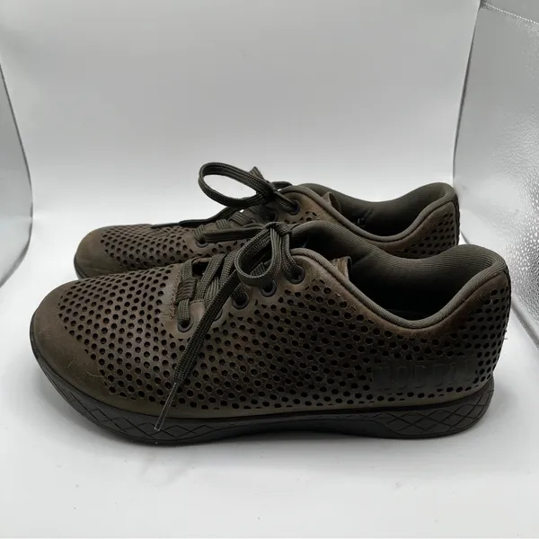 Nobull Perforated Leather Trainer Low Women's Size 10 Mens 8.5 Workout Gym Brown - Image 3