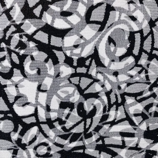 Chaus XL Womens Black White Abstract Swirl Mesh V-Neck Knot Front Blouse Top - Image 5