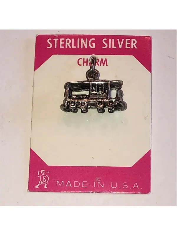 Vintage Sterling Silver Train Collectible Bracelet Charm - Image 4