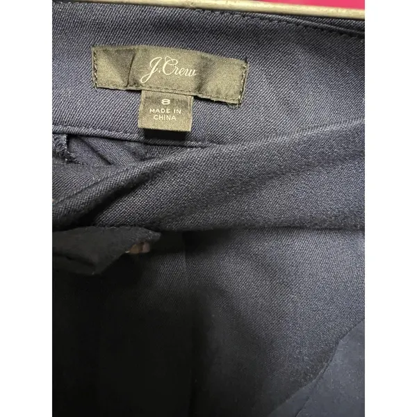 J.Crew Navy Blue Slim Fit Ankle Trousers Womens Size‎ 8 Career Work Pants - Image 6