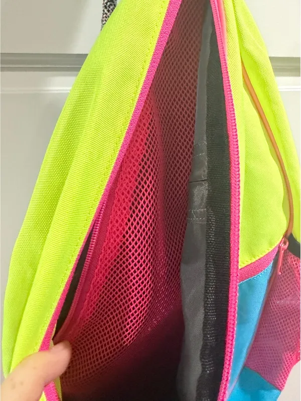 KAVU Rope Sling Bag Neon Lime Blue Pink Colorblock Y2K Outdoor Crossbody - Image 8