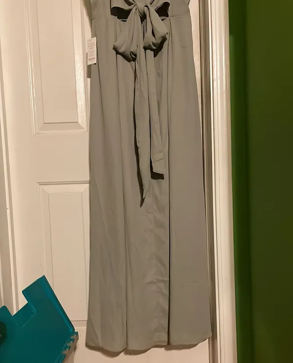 Show Me Your Mumu Lauren Tie Maxi Dress in Deep Sage Chiffon $148 NWT XXL - Image 9