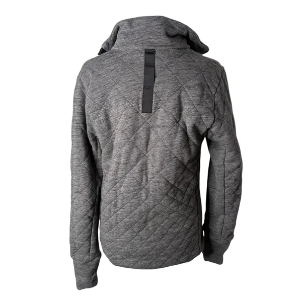 Lululemon Quarter‎ Zip Quilted Pullover Size 4 Gray Mock Neck Thumbholes - Image 2