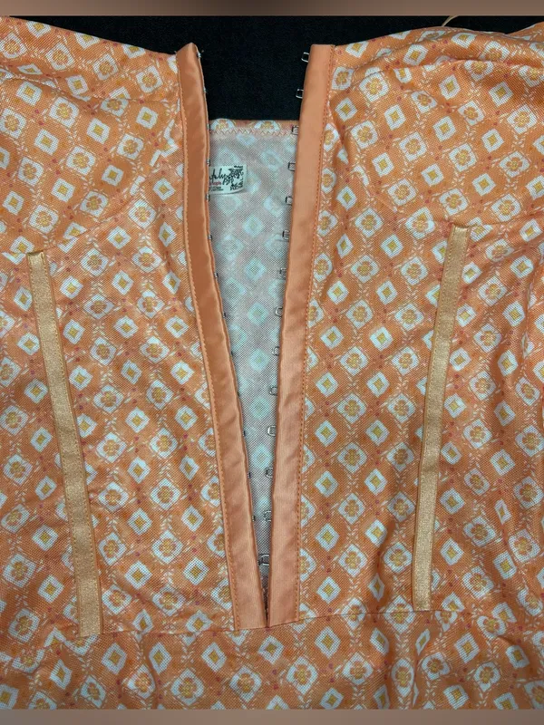 Free People Intimately Fp Size L Floral Mesh Neon Peach Corset Bodysuit - Image 4