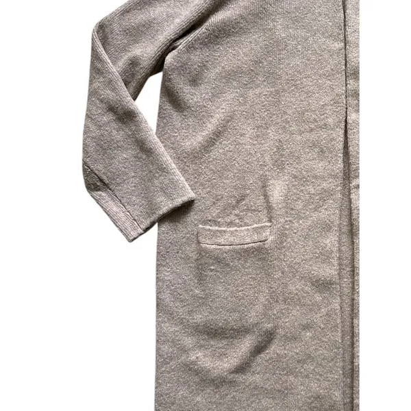 J.Crew Cocoon Sweater Cardigan‎ Small Tan Beige Merino Wool Blend Open Front - Image 2
