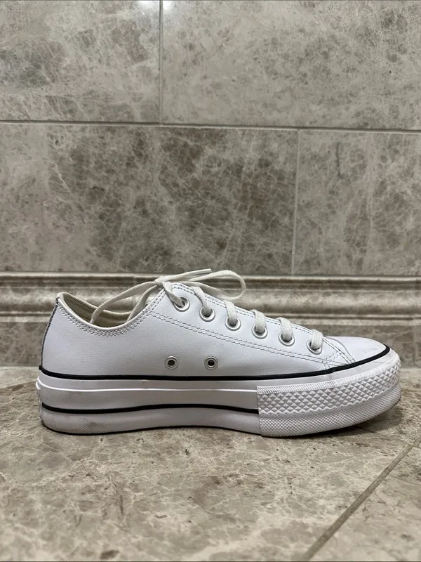 Converse Chuck Taylor All Star Leather Platform Sneaker White Size 7.5 - Image 7