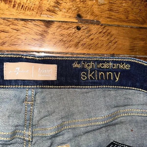 7 for All Mankind dark wash B(lair) high waist ankle 30 jeans - Image 3