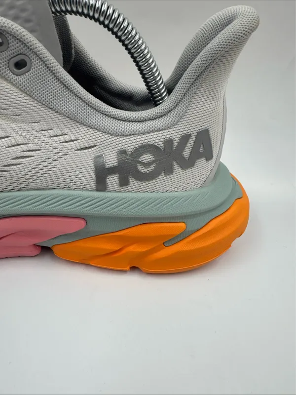 Hoka One One Women’s Clifton Edge Running Shoes Us10 Gray Pink Orange 1110511 - Image 11