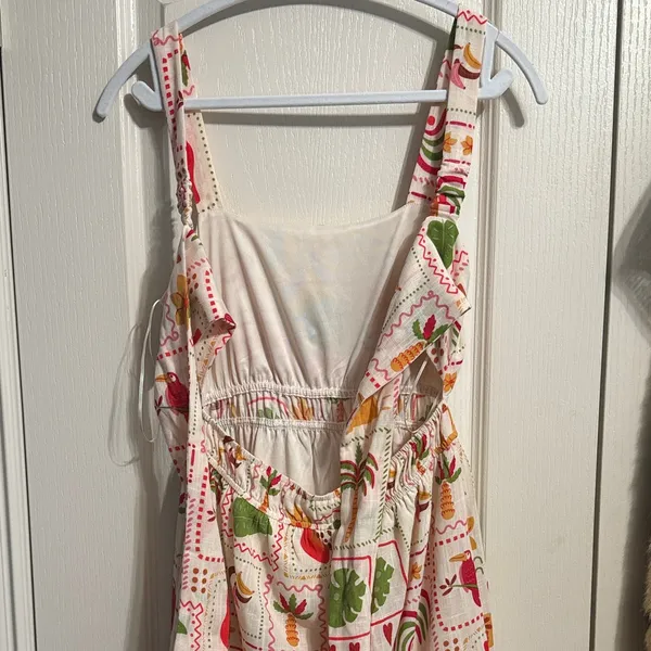 NWT Charmed Hearts Summer Print Tie Back Tiered‎ Maxi Dress - Image 3