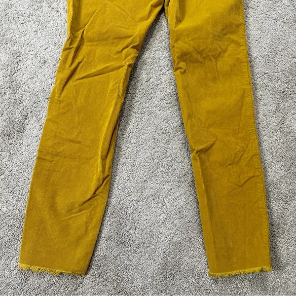 We The Free High Rise Skinny Corduroy Frayed Raw Hem Pants in Mustard Yellow 29 - Image 8