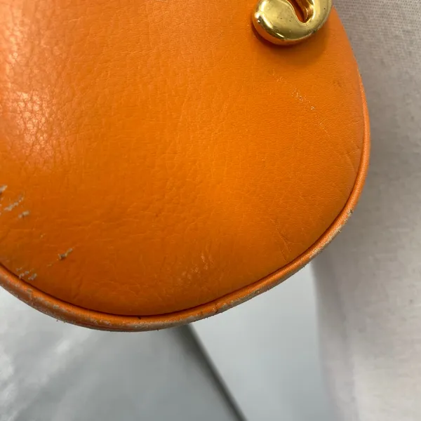 Vintage Y2k Juicy Couture Barrel Shoulder Bag Purse Leather Orange Logo Charm - Image 10