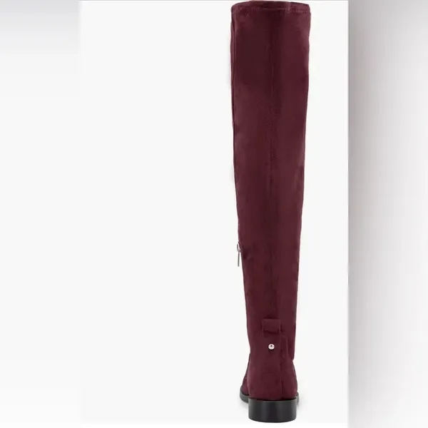 Kenneth Cole Reaction Windy Faux Suede Over Knee High Boot Deep Burgundy NIB - Image 4