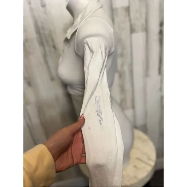 H&M white crop top long sleeve size XS - Image 2