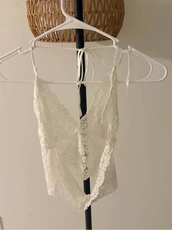 Sheer Lace Halter Bralette - Image 5