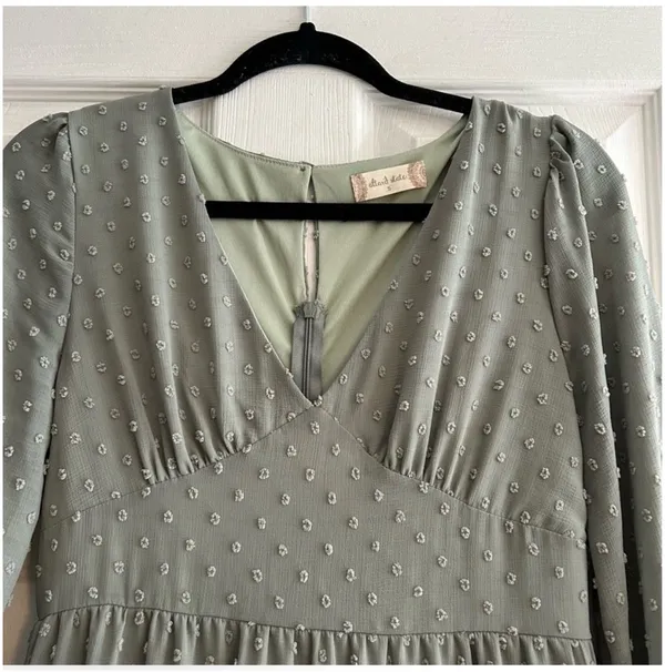 Altar’d State Green Swiss Dot long sleeve mini dress - Image 2