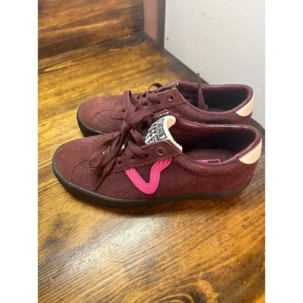 Vans Burgundy And Pink Sneakers Women‎ Size 5 - Image 2