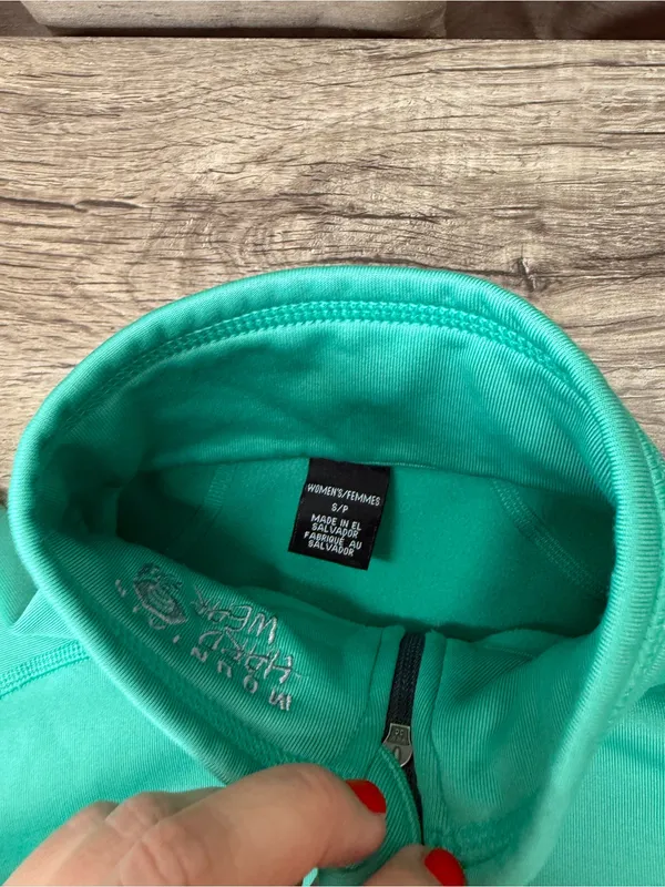 Mountain Hardwear teal 1/4 zip pullover size small - Image 5