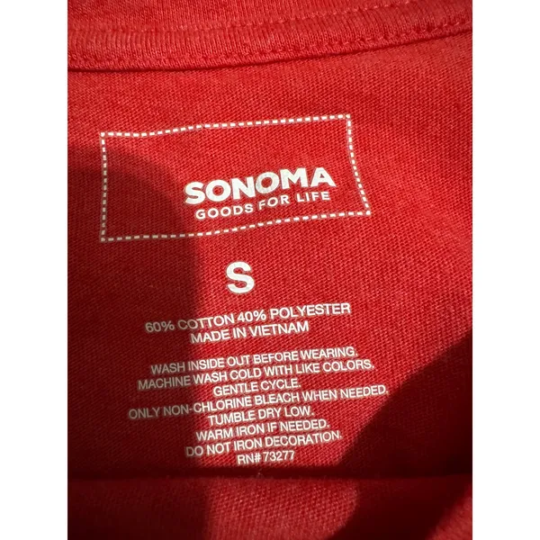 Sonoma Cotton Blend Womens USA Graphic T-Shirt Size S Red Short Sleeve Patriotic - Image 2