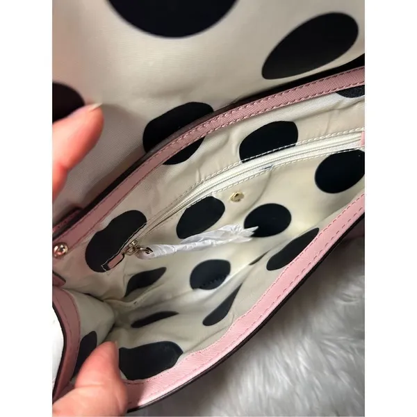 Kate Spade Pink Clutch Crossbody New Canvas Gold Plated - Image 4