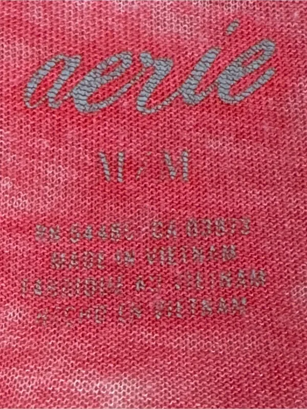 Aerie Distressed Long Sleeve Tee Pink Coral Soft Casual Lightweight Boho M - Image 4