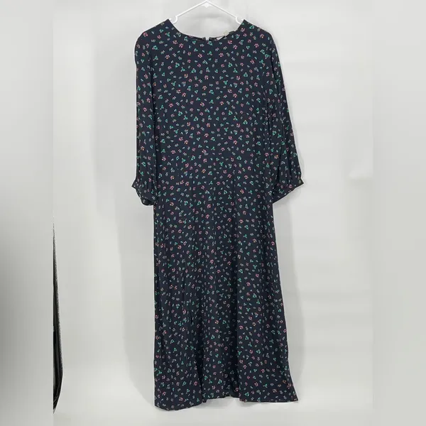 Loft Dress Floral Navy Slit Midi Size 10.‎ - Image 2