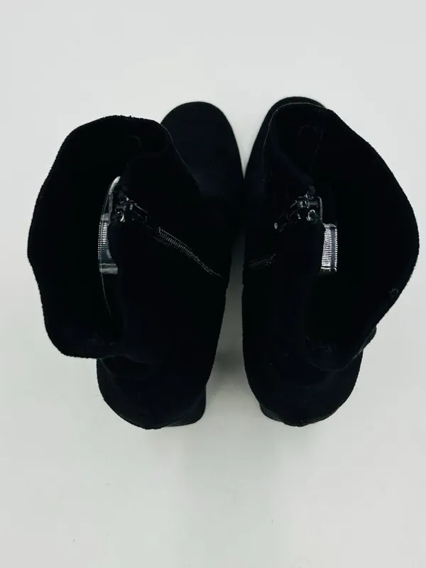 Ann Taylor Loft Women's Black Suede Ankle Boot Size 8.5 Side Zip 3" Block Heel - Image 6