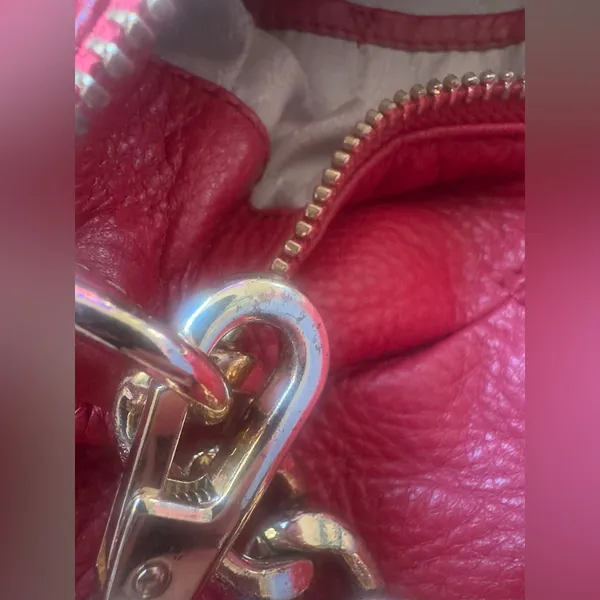 Michael Kors Red Leather Mini Hobo Style Shoulder Bag - Image 8