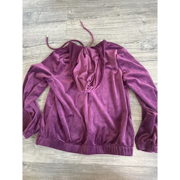 Cable & Gauge Studio Purple Velour Tracksuit Set Zip Hoodie Joggers Womens Med - Image 6