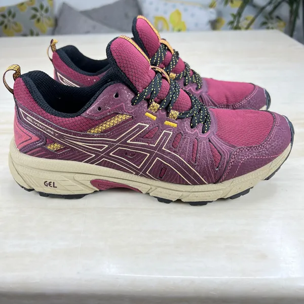 Asics Gel-Venture 7 Womens 8 Trail Running Shoes Burgundy Tan 1012A476 - Image 12
