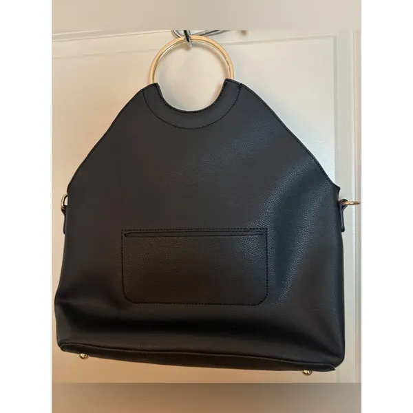 Black circle purse bag faux leather missing shoulder strap - Image 7