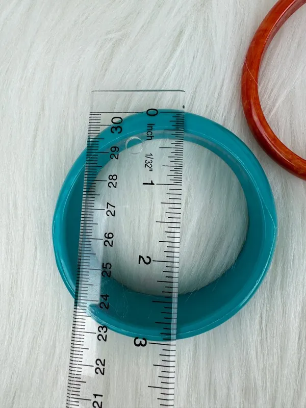 Y2K Lot of 6 Chunky Acrylic Stackable Bangle Bracelets Multi-Color Boho Chunky - Image 8