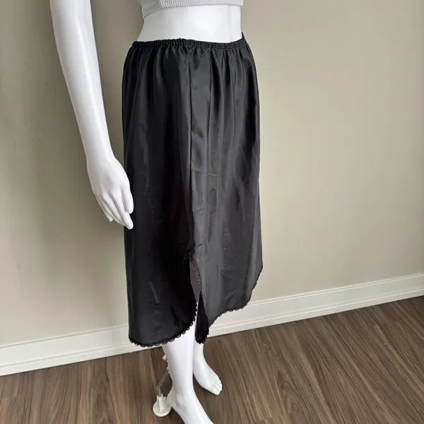 Vintage Warners Lace Half Slip Satin Black XL - Image 2