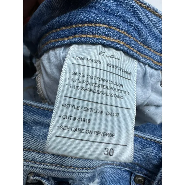 KanCan Flare‎ Jeans Womens 30 Light Wash Raw Hem Bell Bottom Stretch Denim - Image 6