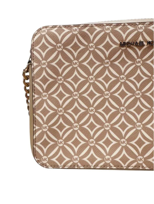 (RB) $198 RARE Michael Kors Jet Set Large EW Crossbody Bag Camel w/Gold Hardware - Image 3